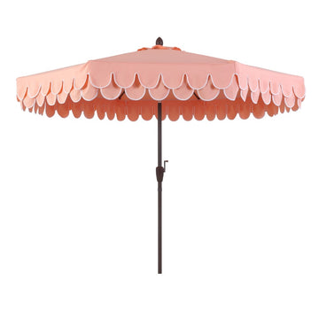 Tracy 9 ft. Classic MidCentury Scalloped Fringe Market Patio Umbrella